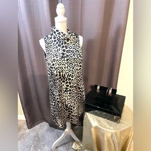 New without tags. Alex Marie Sleeveless Leopard Print Dress